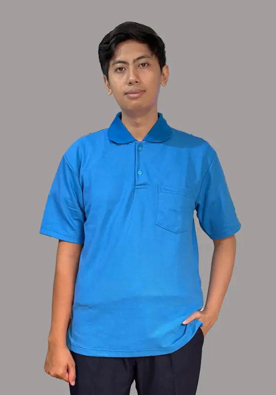 Polo Shirt Kerja Biru