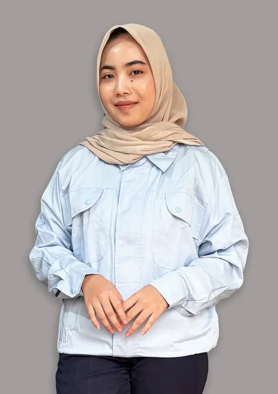 Seragam Kerja Lengan Panjang Biru Muda