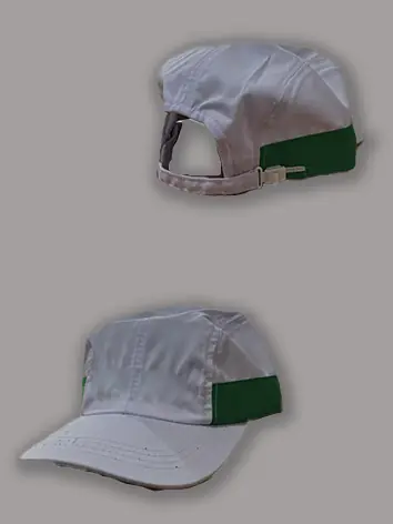 Topi Putih Aksen Hijau